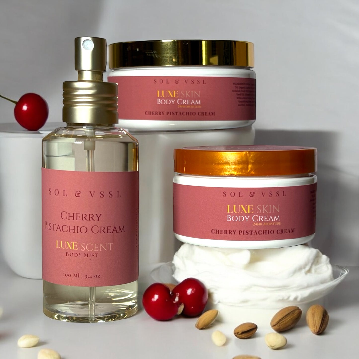 CHERRY PISTACHIO CREAM | LUXE SKIN Body Cream 24HR Moisture