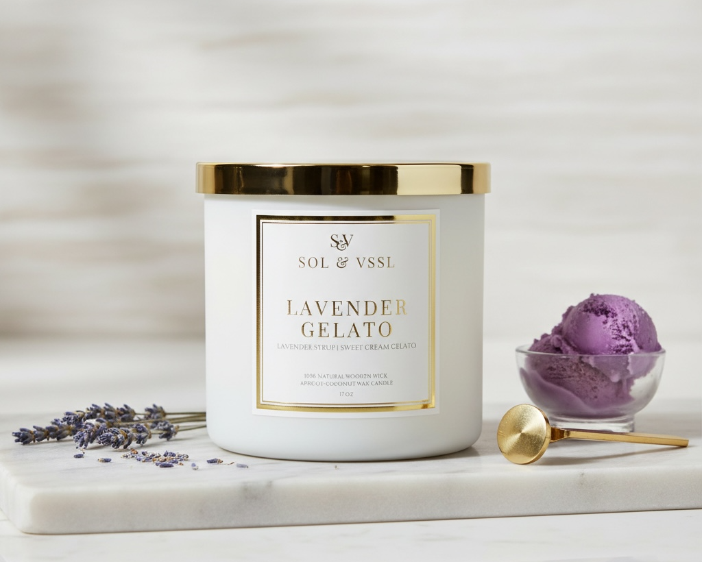 LAVENDER GELATO | Lavender Syrup + Sweet Cream Gelato Scented Candle